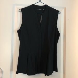 Apt. 9 peplum sleeveless v-neck button down shirt